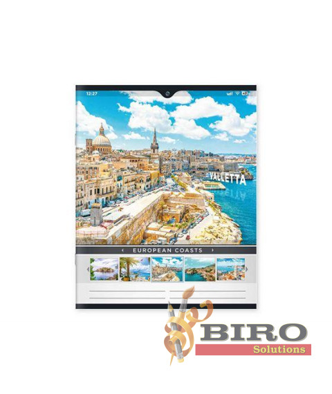 Caiet 24 foi, linie, copertă colorată, 241004